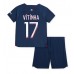 Paris Saint-Germain Vitinha Ferreira #17 Replika Babykläder Hemma matchkläder barn 2023-24 Korta ärmar (+ Korta byxor)